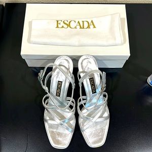 Silver Escada shoes size 38